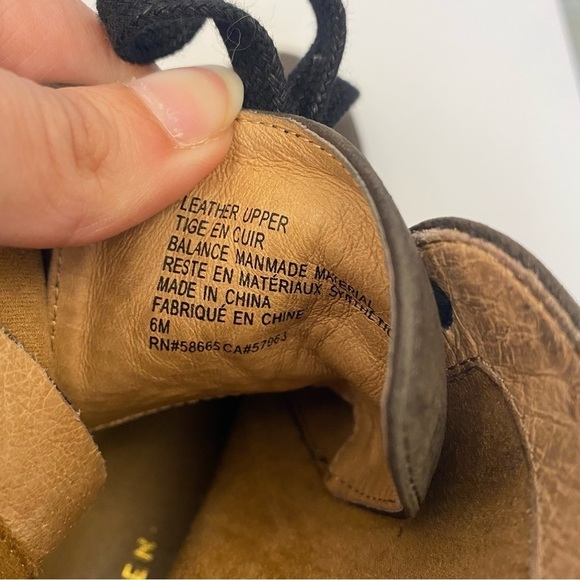 Halogen x Nordstrom || Layla Combat Leather Ankle Boots Brown 6 - Picture 6 of 7